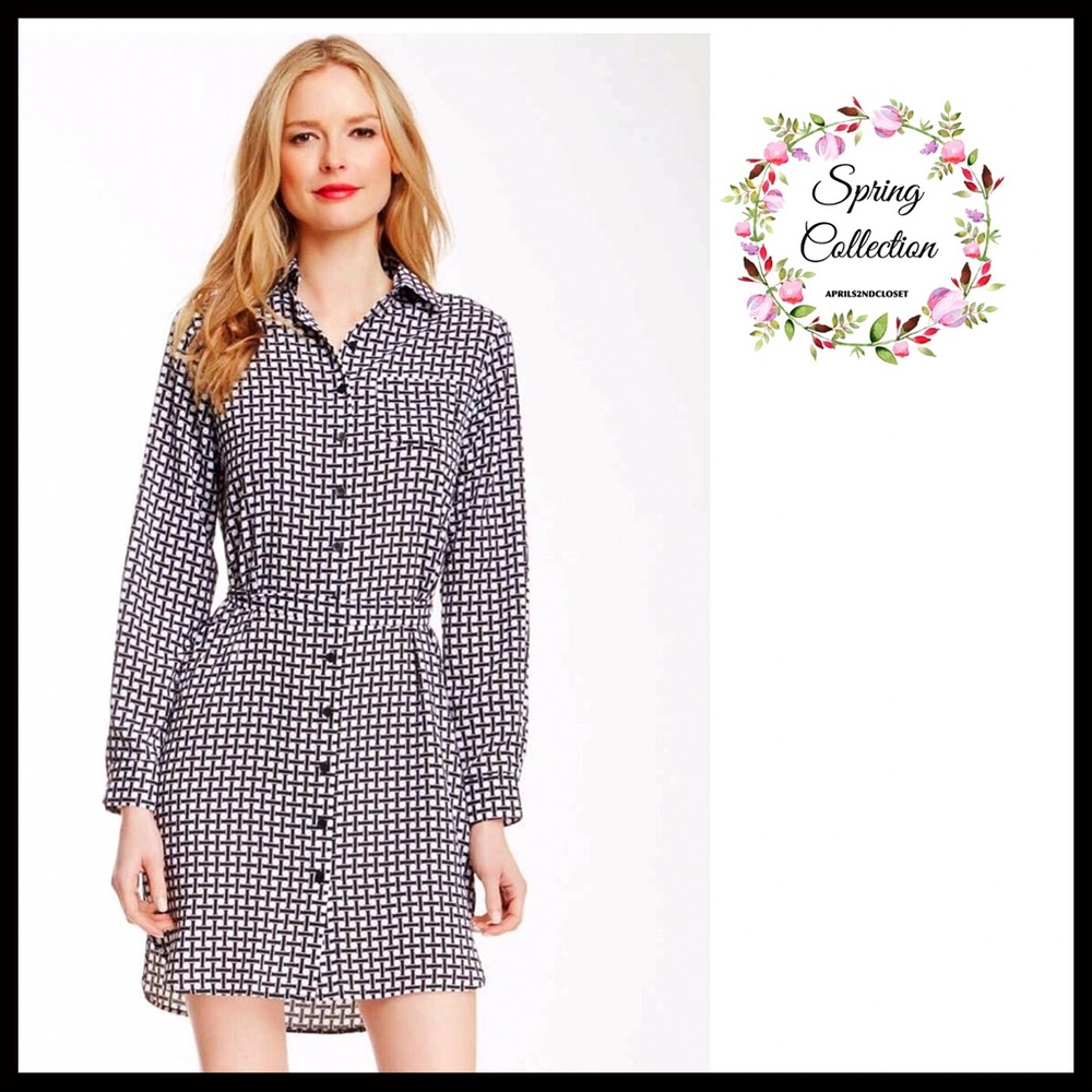 BUTTON DOWN PRINT SHIRT LONG SLEEVE DRESS A2C - Picture 6 of 6